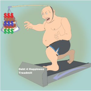debt for happiness, financially obese